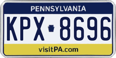 PA license plate KPX8696