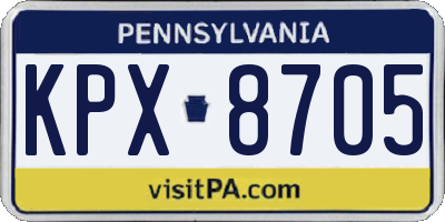 PA license plate KPX8705