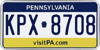 PA license plate KPX8708