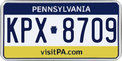 PA license plate KPX8709