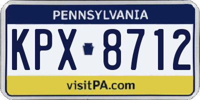 PA license plate KPX8712
