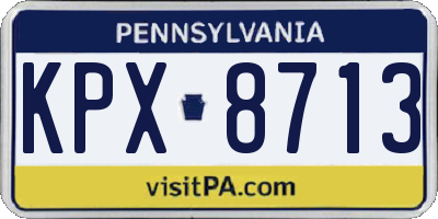 PA license plate KPX8713