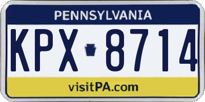 PA license plate KPX8714