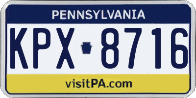 PA license plate KPX8716
