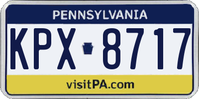 PA license plate KPX8717