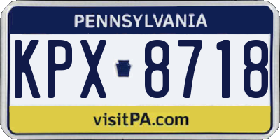 PA license plate KPX8718