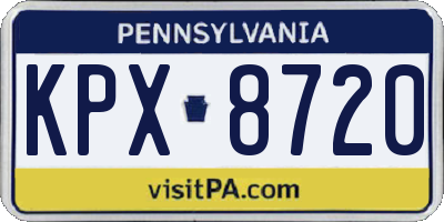 PA license plate KPX8720