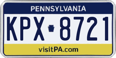 PA license plate KPX8721