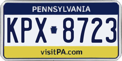 PA license plate KPX8723