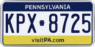 PA license plate KPX8725