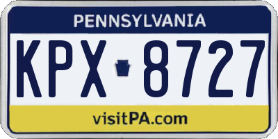 PA license plate KPX8727