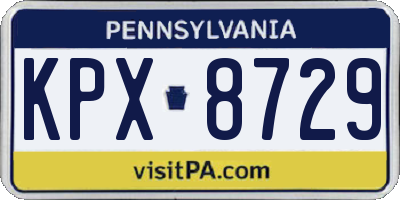 PA license plate KPX8729