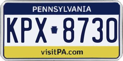PA license plate KPX8730