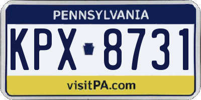PA license plate KPX8731