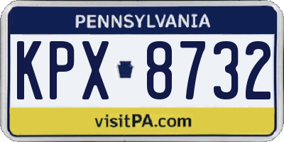 PA license plate KPX8732