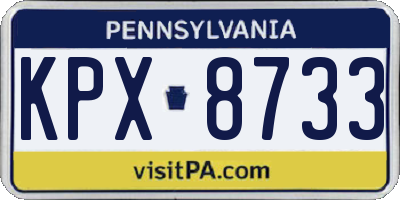 PA license plate KPX8733