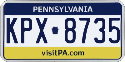PA license plate KPX8735