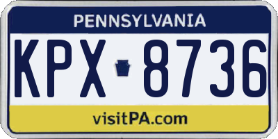 PA license plate KPX8736