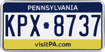PA license plate KPX8737