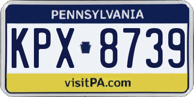 PA license plate KPX8739