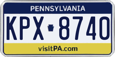 PA license plate KPX8740