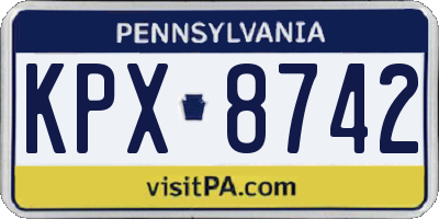 PA license plate KPX8742