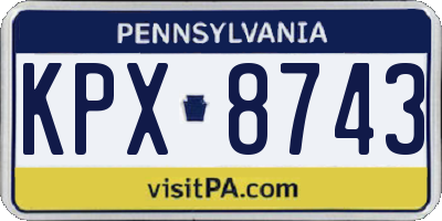 PA license plate KPX8743