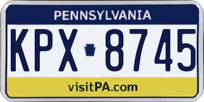 PA license plate KPX8745