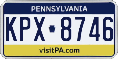 PA license plate KPX8746