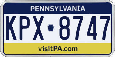PA license plate KPX8747