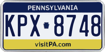 PA license plate KPX8748