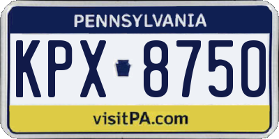 PA license plate KPX8750
