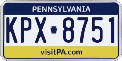 PA license plate KPX8751