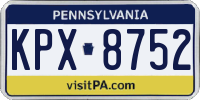 PA license plate KPX8752