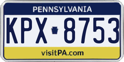 PA license plate KPX8753