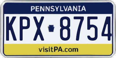 PA license plate KPX8754