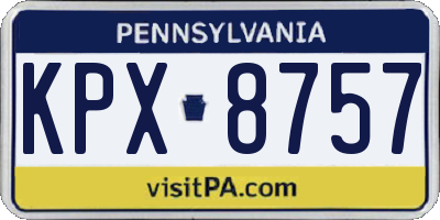 PA license plate KPX8757