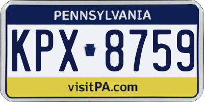 PA license plate KPX8759