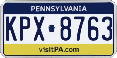 PA license plate KPX8763