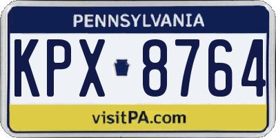 PA license plate KPX8764