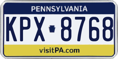 PA license plate KPX8768