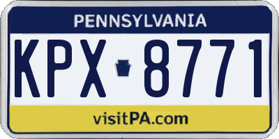 PA license plate KPX8771