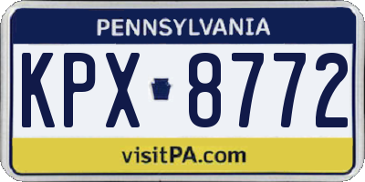 PA license plate KPX8772