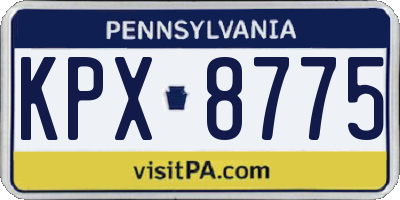 PA license plate KPX8775