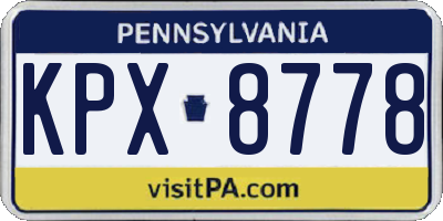 PA license plate KPX8778
