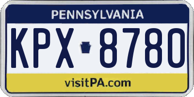 PA license plate KPX8780