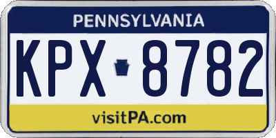 PA license plate KPX8782