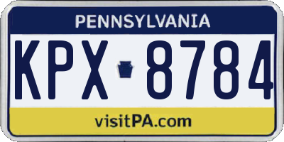 PA license plate KPX8784