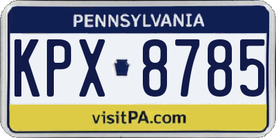 PA license plate KPX8785