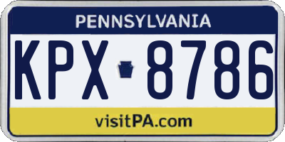 PA license plate KPX8786